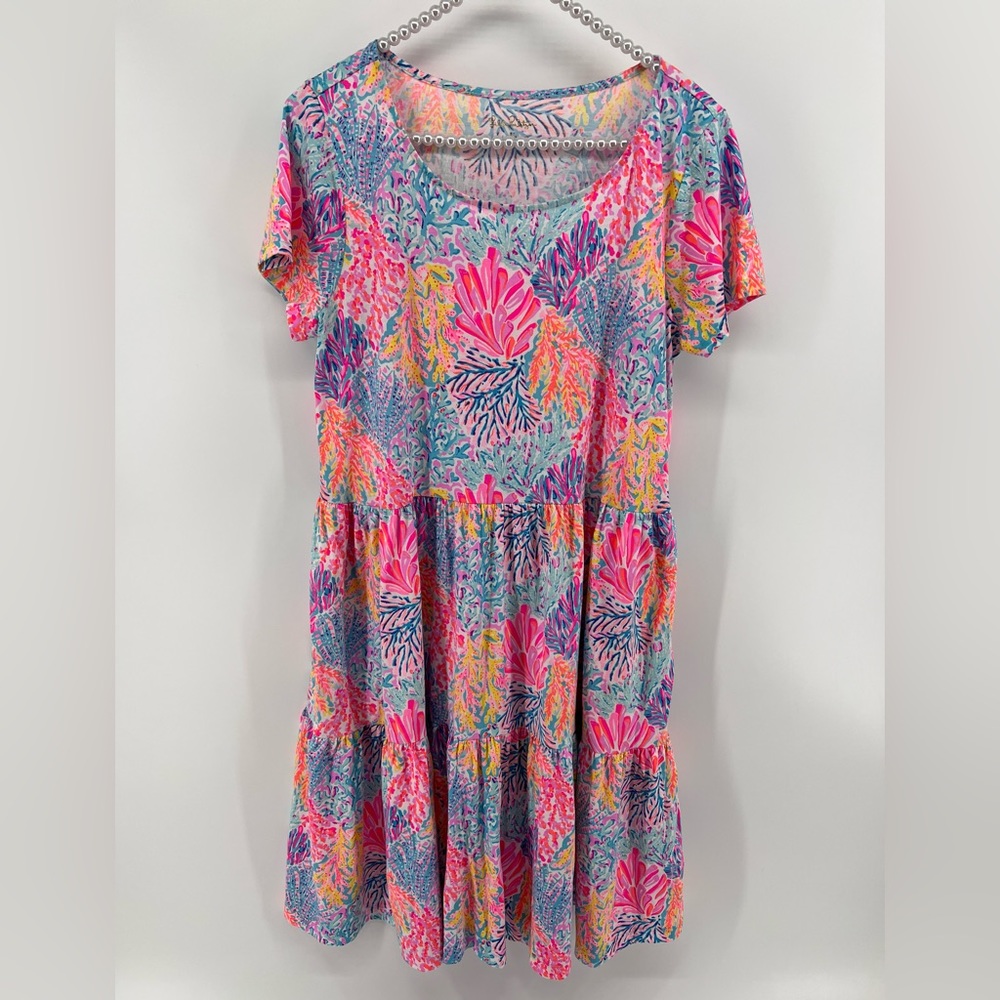 Lilly Pulitzer Geanna Short Sleeve Swing Dress Splashdance Size Medium